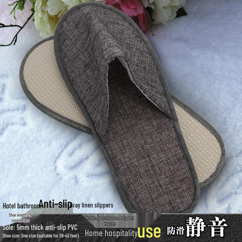 High-End Anti-Slip Bathroom Slippers with PVC Sole for Guest Use