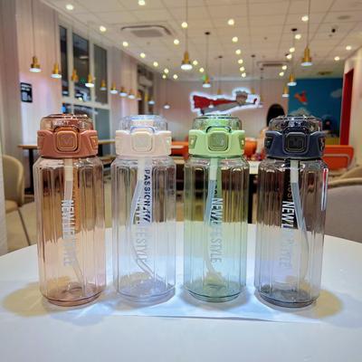 Water Bottle Summer Transparent Sports Water Cup 1000ml Capacity Space Cup with Lid Student Water Bottle Portable Large Kettle