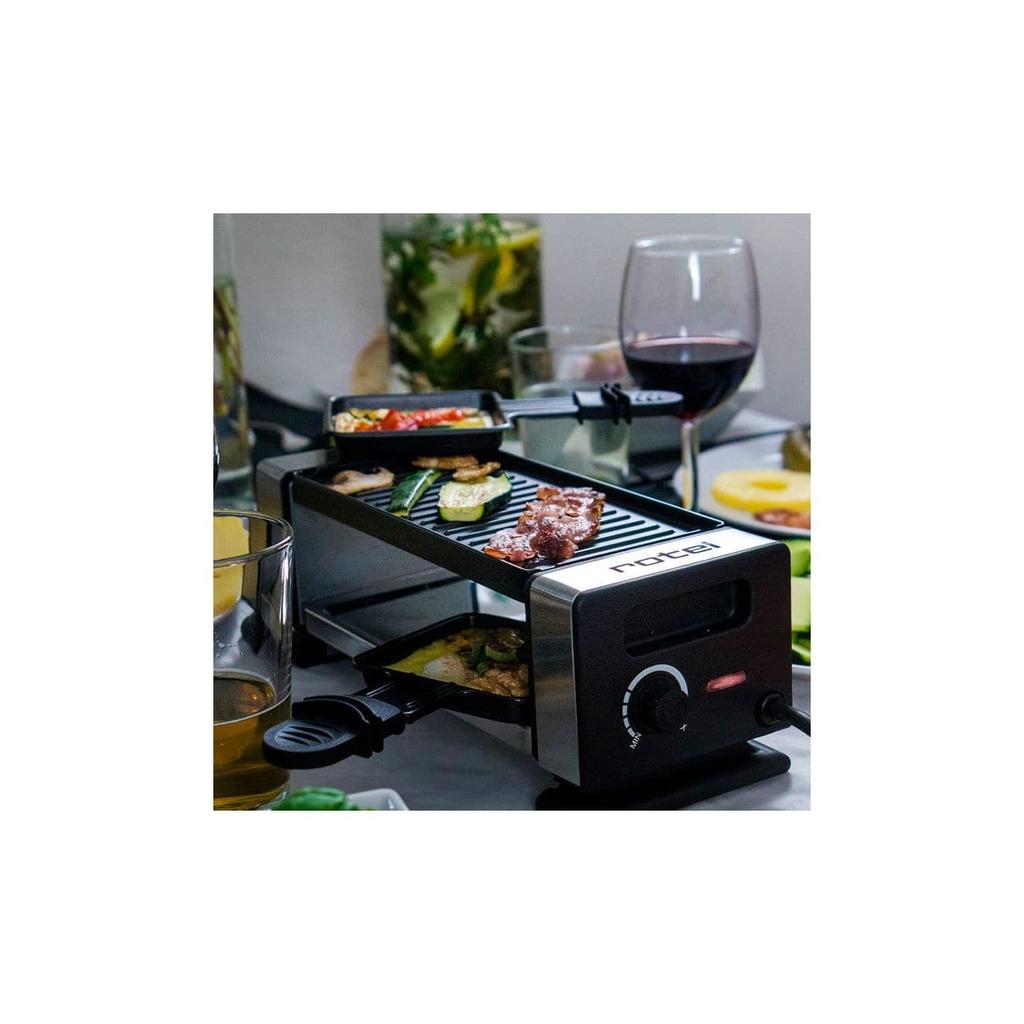 Raclette-Grill für 2 Personen mit Rotelpfännchen und Pfannenwendern Art.-Nr. 5124250
