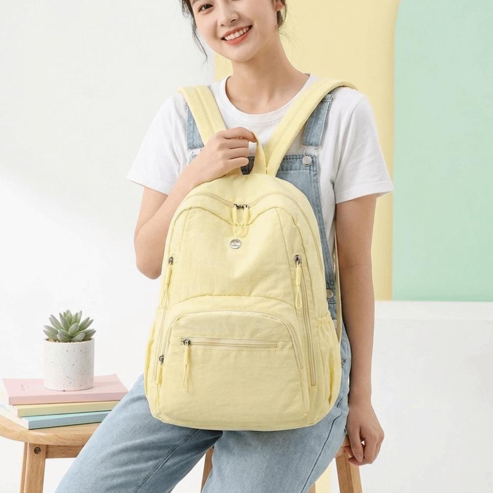Durable Daypack Large Capacity School Backpack Minimalist Nylon Backpack Daily Use
