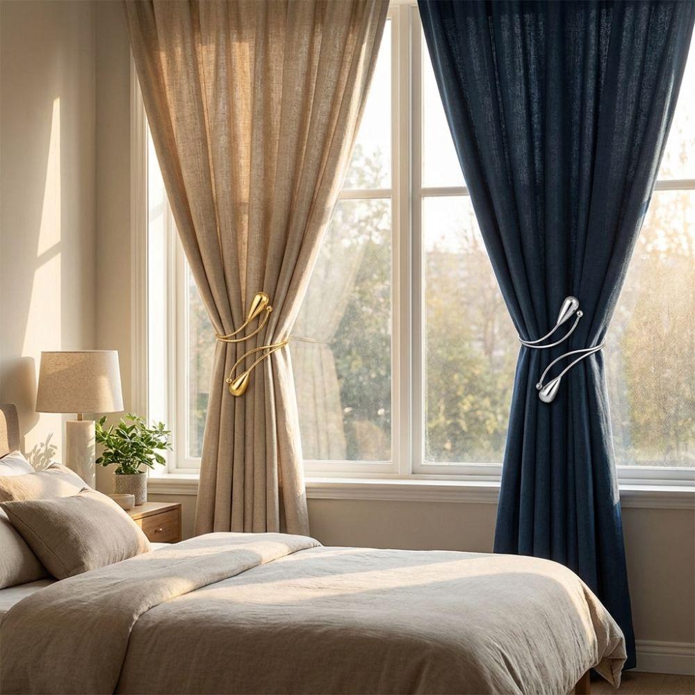 2PCS Arm Ring Curtain Holders Adjustable Curtain Holdbacks Living Room
