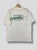 Vintage lata 90. Koszulka promocyjna HKS Power Japońskie części tuningowe do wyścigów odzież motorsport oem JDM t-shirt szycie pojedynczym ściegiem biały Duży