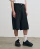 Piali Diagonal Pocket Nylon Wrinkle Bermuda Shorts (Black)