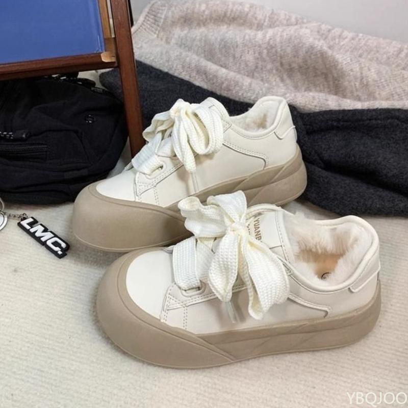 Fashion Thick soled big toe bread shoes winter thick women's warm simple comfortable daily casual lightweight cotton shoes