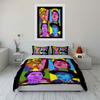Retro Pop Art Portrait Design Bedding Duvet Cover Set Duvet Cover Pillowcases  (1*Duvet Cover 2*Pillowcases, without duvet insert)