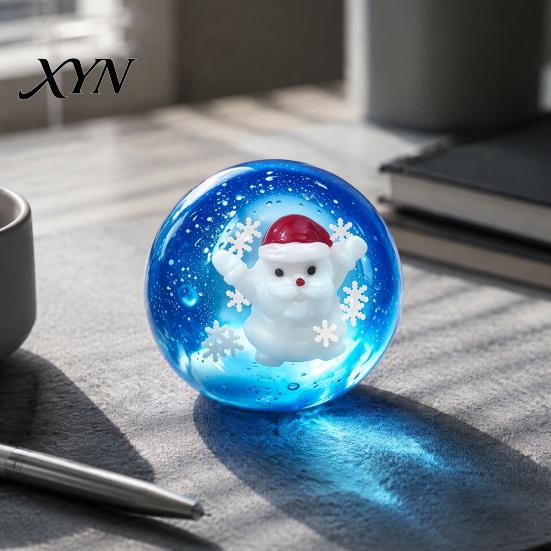 Clear Ball Sensory Toys Christmas Stress Toy, Anxiety Relief with Santa Reindeer Holiday Party Favors Tree Snowflake Figure, Soft Squeeze Fidget Toy