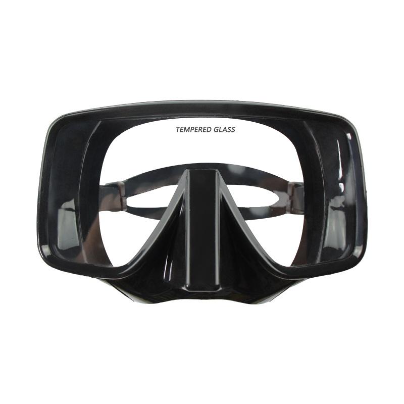 Custom Anti-fog Silicone Diving Goggles Single Lens Leak Proof Adult Swimming Diving Equipment Snorkel Diving Mask M/L чёрный