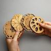 6 Stück/Set Lotusblume Holz Rund Tassenuntersetzer Chinesischer Stil Teetassen Untersetzer Esstischmatte Küche