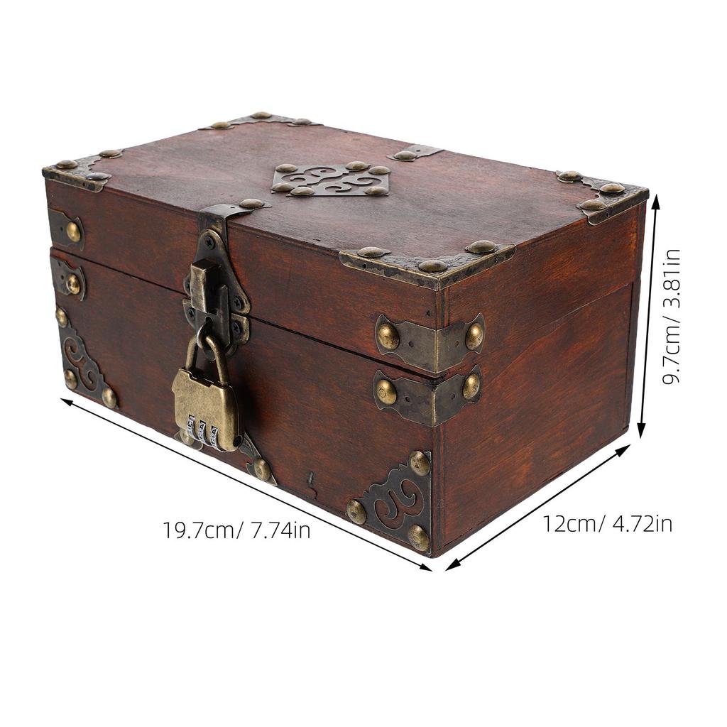 Schmuckschatulle Quadratisch Used-Look Aufbewahrungstruhe Holzkiste Mini-Organizer Schatzkiste Geschenke