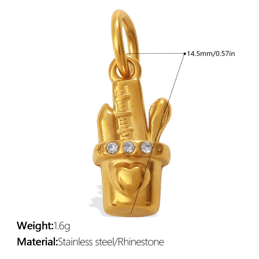 Personalized Creative Diamond-Encrusted Hollow Love Pendant Mix And Match Texture Teapot Teacup Shape Jewelry Accessories