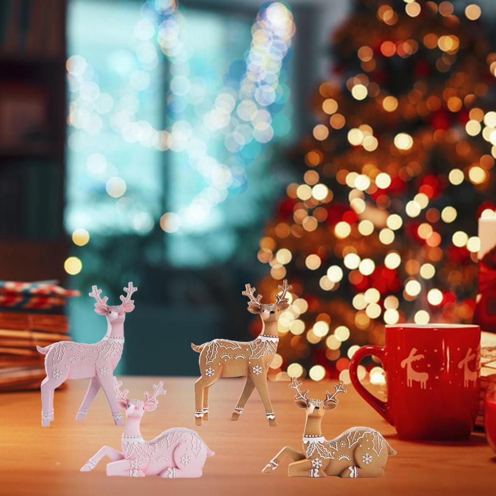 Christmas Reindeer Statue Deer Sculpture Creative Design Ideal Gift Xmas Elk