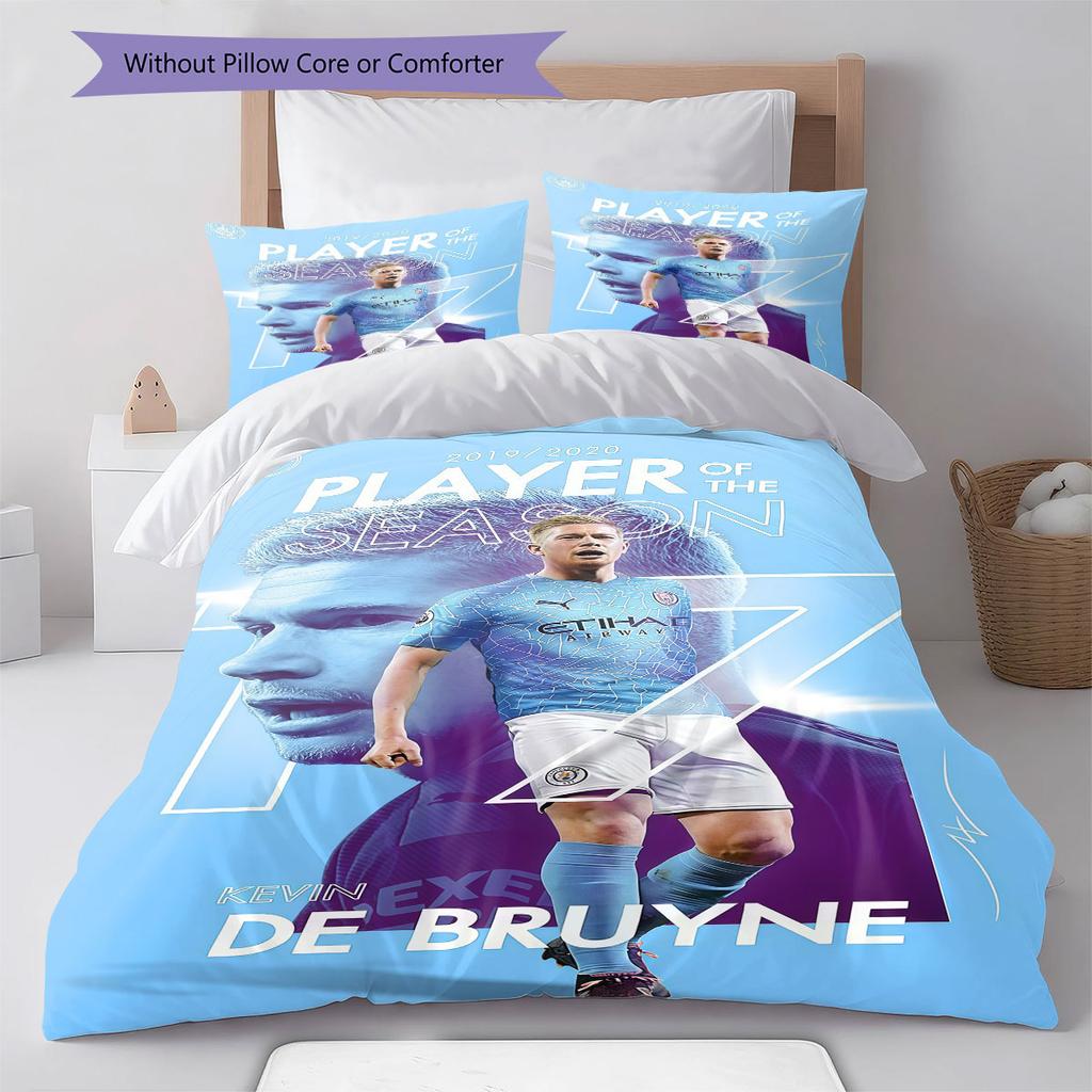 KDB Midfield Legend Bedding Quilt Set Quilt Cover Pillowcase Home Decoration Birthday Gift (1 * duvet cover + 2 * pillowcase, without core)