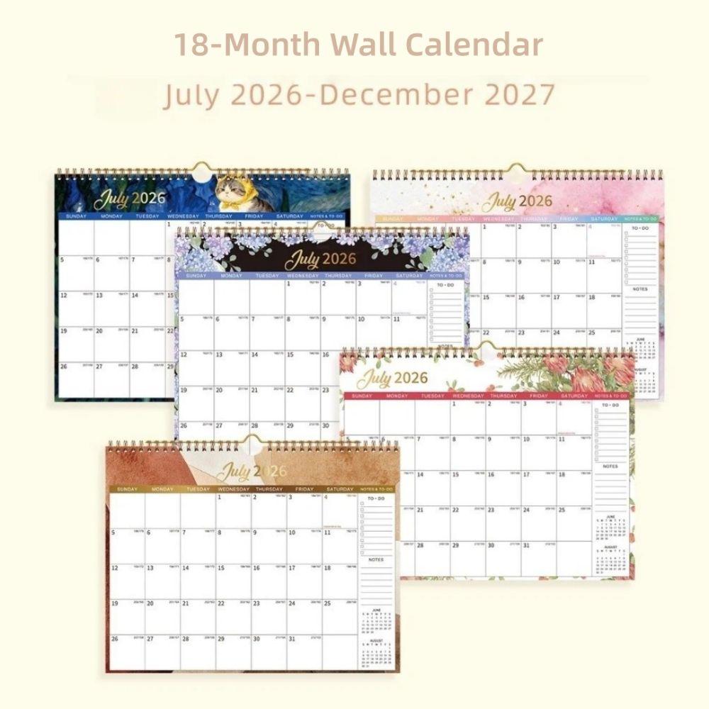 Dual Coil Design 18-Month Calendar Easy Organizing Office Calendar New Wall Calendar  Home Use