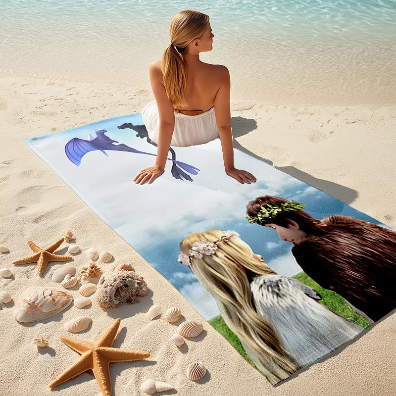 1pc Toothless1 Beach Towel, Comfortable and Thick, and Swimming/Bath/Picnic/Camping Towel, Suitable for Seaside Beaches