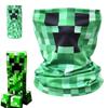 Elegante Mascherina Facciale e Scaldacollo a Sciarpa con Faccia di Creeper di Minecraft per Massimo Comfort e Protezione