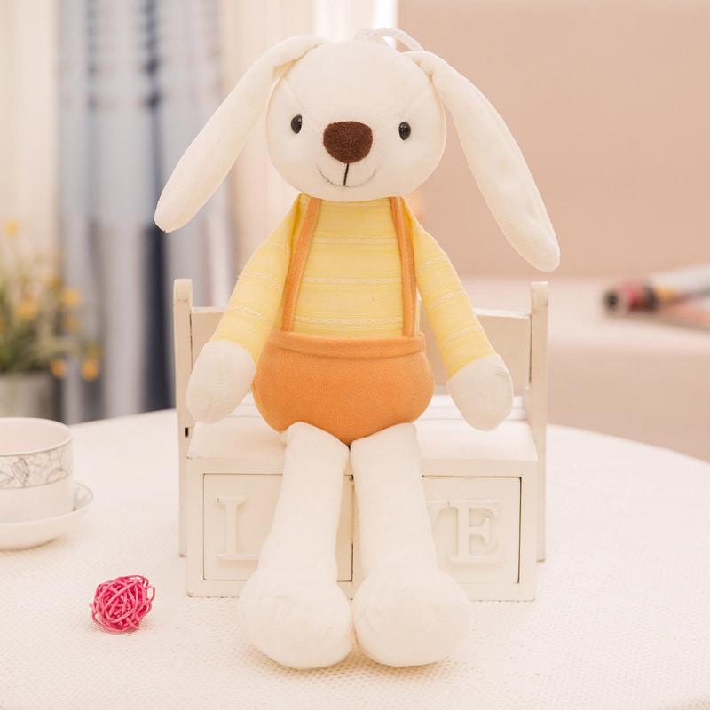Cartoon Long Cuddly Eared Bunny Plush Toy Vest Stuffed Animal Doll Kids Gift