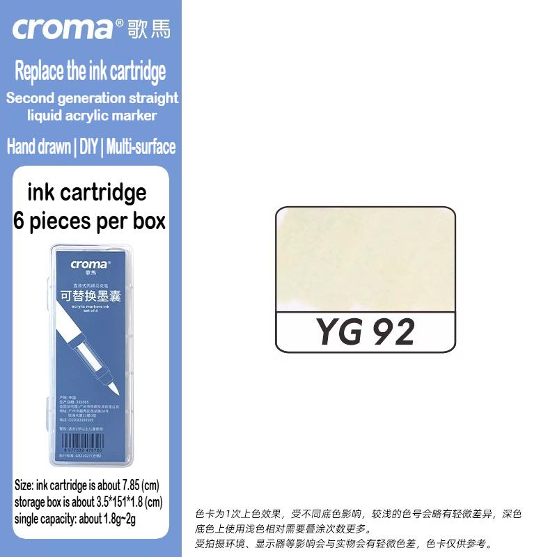 Croma 160/24 Color Replaceable Ink Refill Liquid Soft Tip Acrylic Marker Non Toxic Waterproof School Office Supplies Stationery