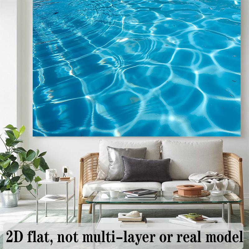 2D-Flachdesign, 1 Stück pro Packung - Schwimmbad-Banner-Dekoration - Bunter Polyester-Hintergrund im Schwimmbad-Thema