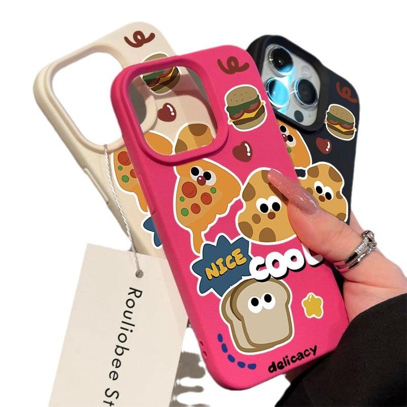 Fun Cartoon Toast Cookies for IPhone16promax Phone Case for Apple 15pro Girl 14 Creative