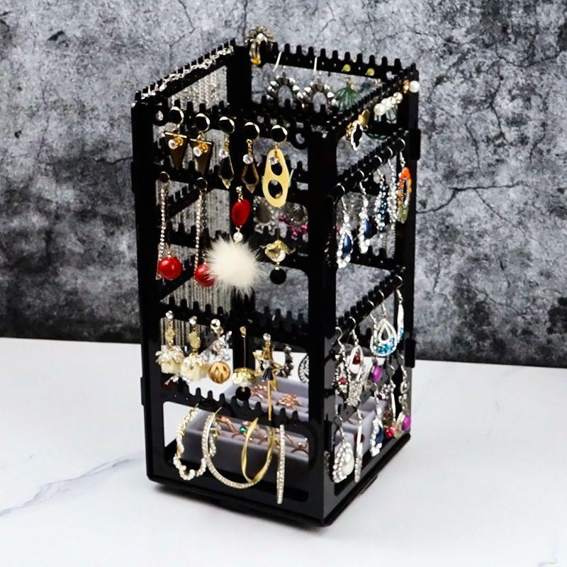 Plastic Transparent Jewelry Box Storage Necklace Bracelet Jewelry Boxes Organizer Earrings Display Stand Storage Accessories