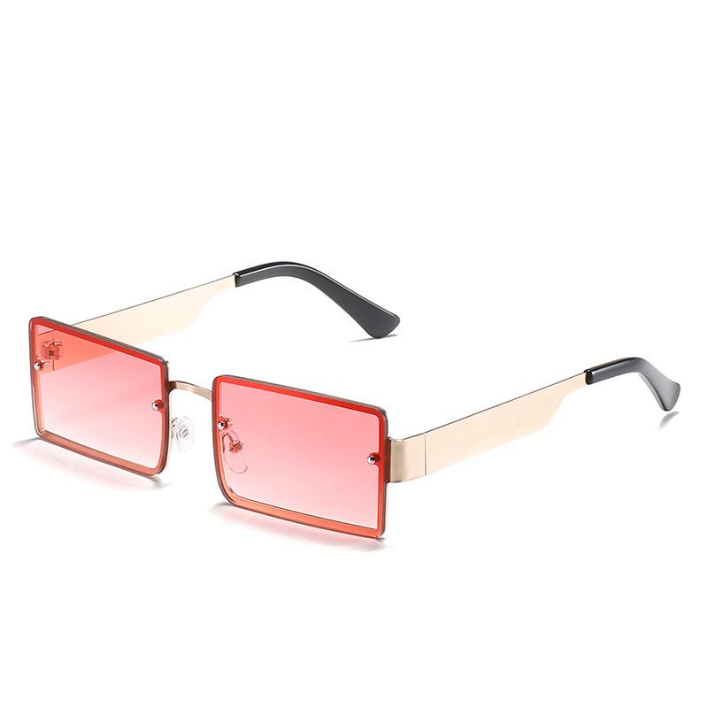 Square Sunglasses European And American Trend Metal Wide-Leg Square Glasses Personalized Multi-Color And Colorful Sunglasses