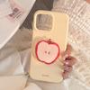 Red Apple Bracket Is Suitable for Apple 16promax Mobile Phone Case Iphone17 Niche Summer 14 Silicone 13 Pendant.