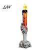 Battery Operated Halloween Lights LED Ghost Candle Light, Spooky Hand Lamp Retro Skeleton Base Ornaments Tabletop Decor, Horror Light for Party