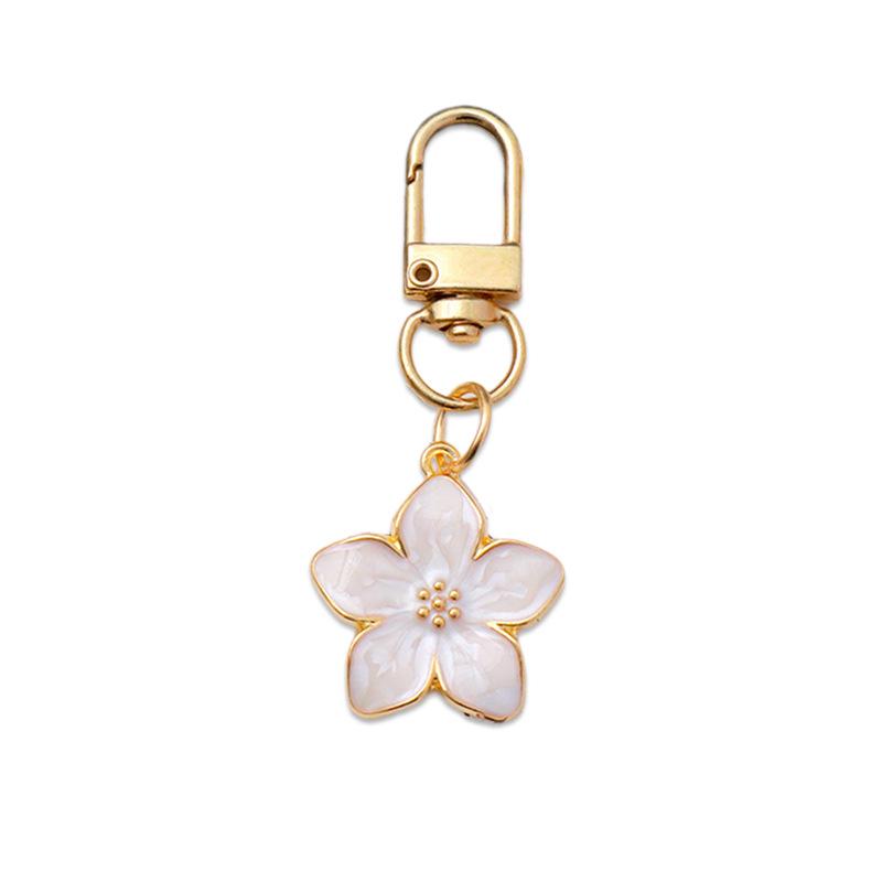 Colorful Cute Five-Petal Cherry Blossom Keychain Pendant