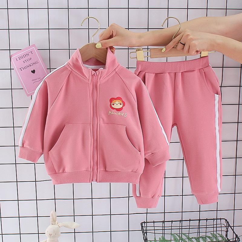 1-7Year Child Girl Clothes Sport Suit Casual Kid Outfit Fall Long Sleeve Zipper Sweatshirt Pant 2Pcs Set Baby Boy Tracksuit