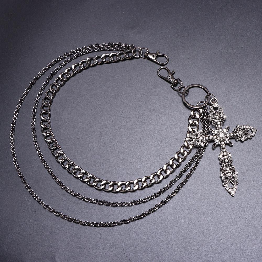 

Хип-хоп цепь-пояс с подвеской-крестом со стразами для мужчин и женщин, модный аксессуар