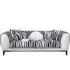 Simple Black and White Zebra Pattern Short Plush Sofa Cushion Fabric Anti-slip Sofa Cover Cover
