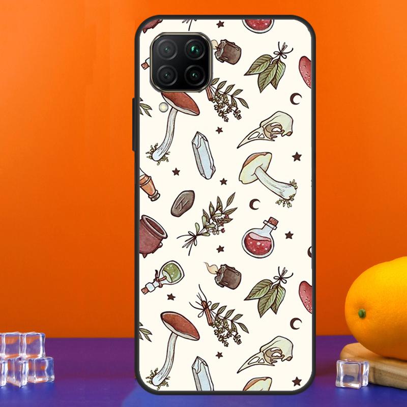 Cottagecore Frog Mushroom Moon For Huawei Nova 12s 12i 11i 8i 9 10 SE Y91 Y90 Y60 Y70 Y72 Y61 P20 P40 Lite P30 P60 Pro Case