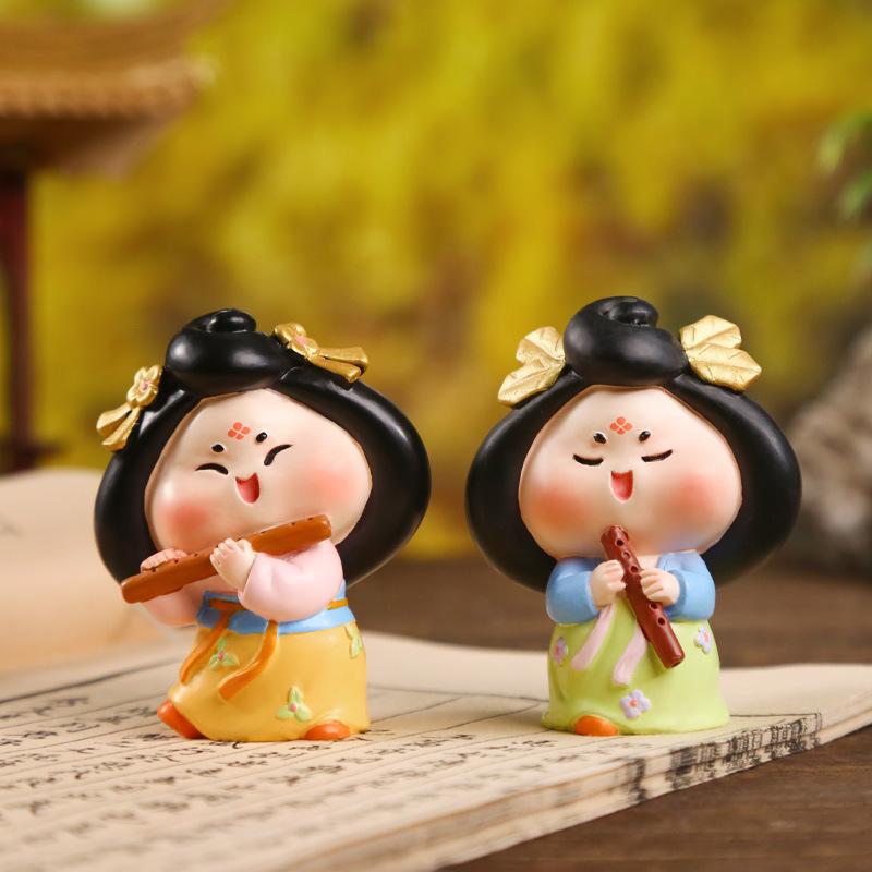 Musical Instrument Figurines, Ancient-style Tang Girl Figurines, Creative Cultural Products, Commemorative Items, Decorative Figurines