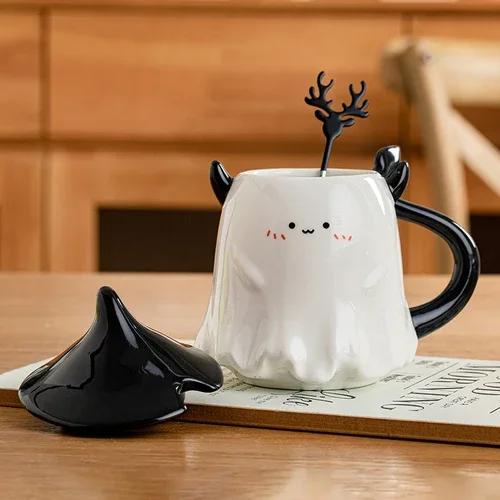 Halloween Kleiner Teufel Kinder Keramik Wasserbecher 500ml Student Cartoon Tasse Niedliche Frühstücksmilch Kaffee Tasse Paar Geburtstagsgeschenk Neu