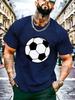 Unisex Summer Crew Neck T Shirt Soccer Ball Graphic Short Sleeve Tee Loose Casual Sport Streetwear White Basic Top Male Daily Wear