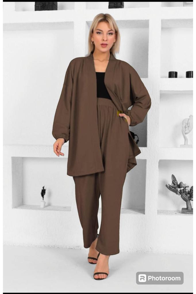 Stil Femei Mari Marime Sub-Super Echipă Costum Plus Marime Crep Cu Jachetă Și Pantaloni