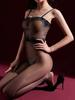Lace Strapless Shiny Silk Stockings One-Piece Transparent Sexy Black Silk Open Cut Jumpsuit For Women Rompers Body Suits 3Mr0