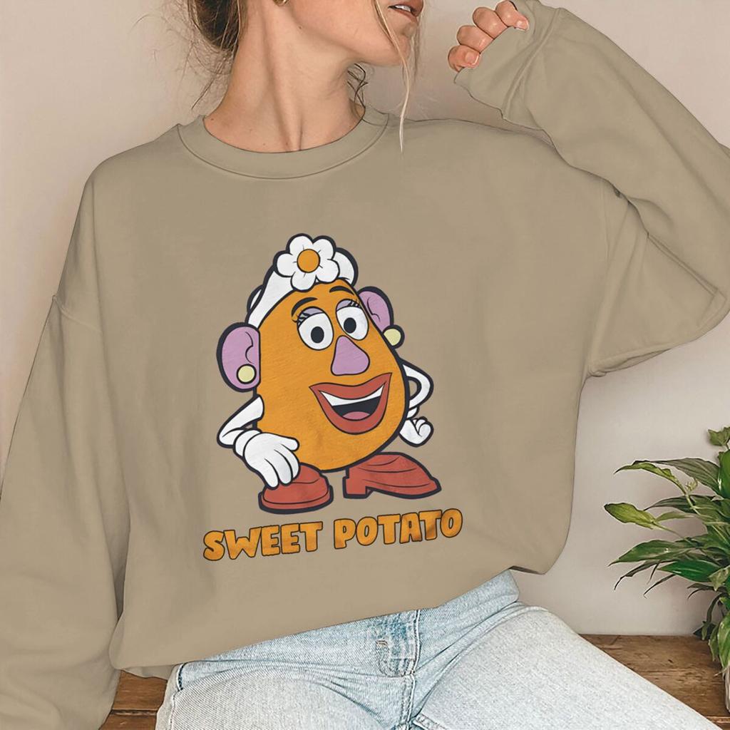 Cartoon Spud Muffin Sweet Potato Print Sweatshirt New Men Women Happy Valentine Gifts Long Sleeve Fashion Couple Pullover