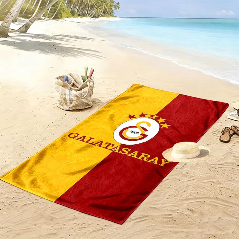 Galatasaray Edge Print Beach Towel, Large Soft Quick Dry Towel for Beach Camping Swimming
