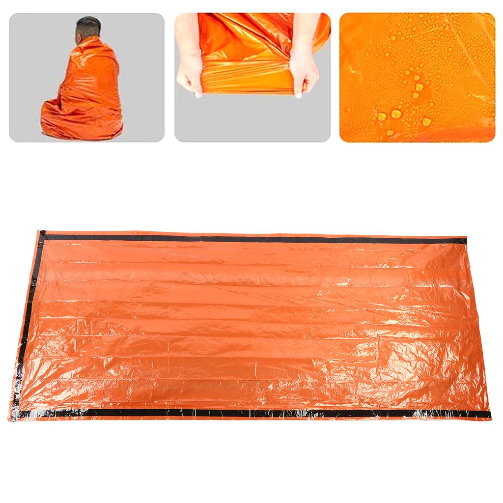 Outdoor Wiederverwendbarer Notfallschlafsack Thermisch Wasserdicht Survival Camping Reise Orange