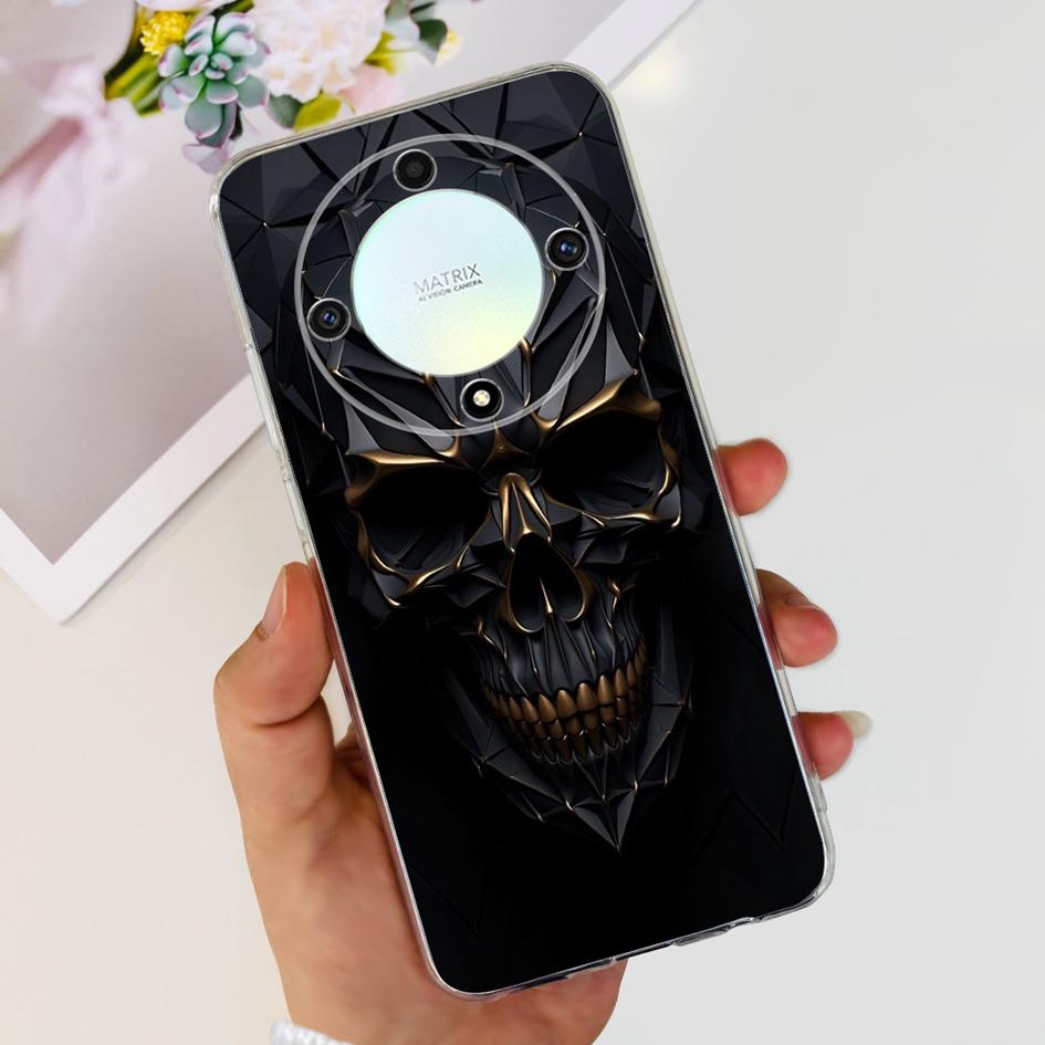 For Honor X9b 5G Case ALI-NX1 Popular Flower Soft Clear Silicon TPU Cover For Honor X9a RMO-NX1 HonorX9 ANY-NX1 Shockproof Funda