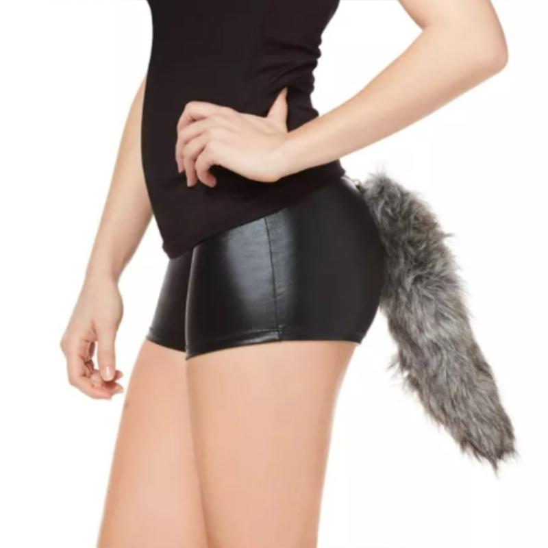 Foxes Tail,Faux Furs Wolf Foxes Cats Tail Fancy Dress Halloween Cosplay Costume Furry Foxes Tail Clip on Adult Kids