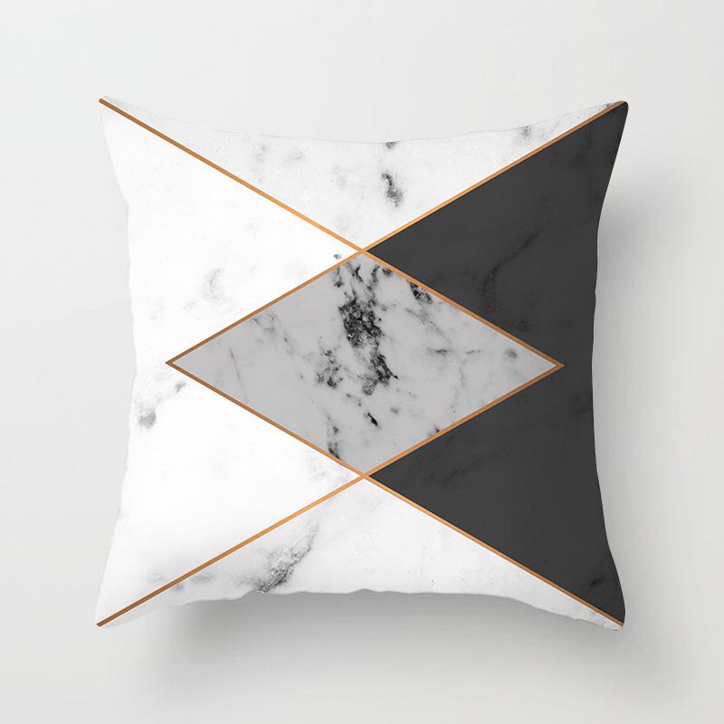 Ins Marble Geometric Print Square Pillow Cover Sofa Cushion Cover