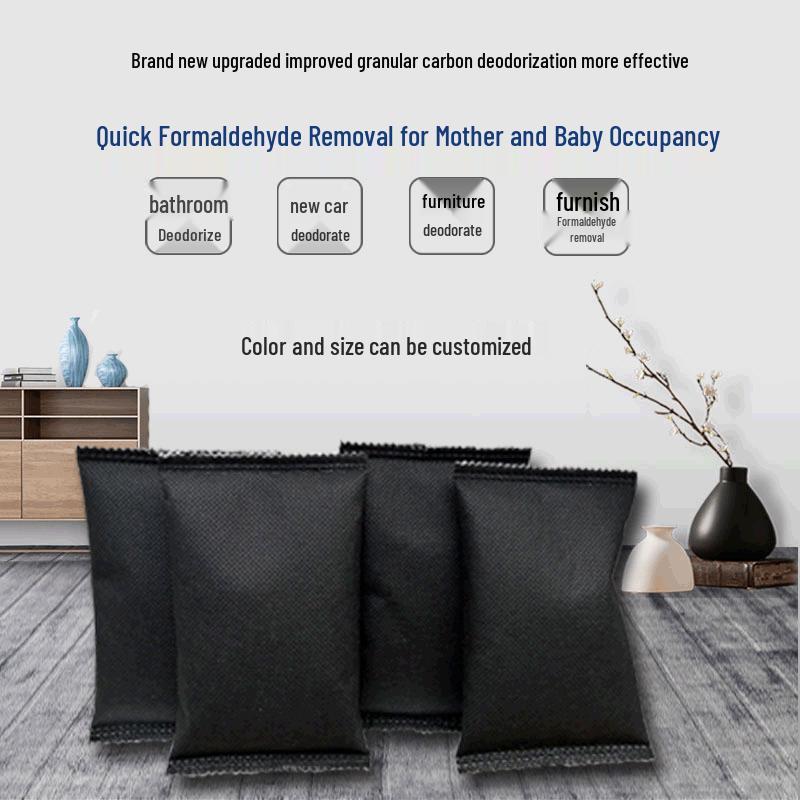 50g Activated Charcoal Deodorizer for Home & Car - Non-Woven Fabric with Nano Mineral Crystals for Deformaldehyde Removal