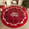 Luxury Faux Cashmere Round Carpet Christmas Atmosphere Floor Rug for Bedroom & Living Room Decor Thick Warm Indoor Floor Carpet