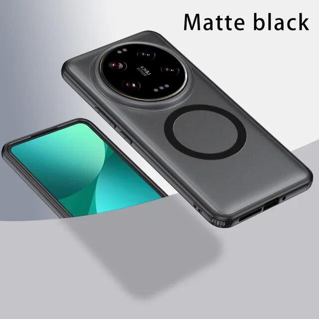 

Акриловый чехол Magsafe с магнитной беспроводной зарядкой для Xiaomi 14 Ultra Mi 13 Ultra Military, противоударная задняя крышка, матовый прозрачный корпус, без желтизны Xiaomi 14 Ultra
