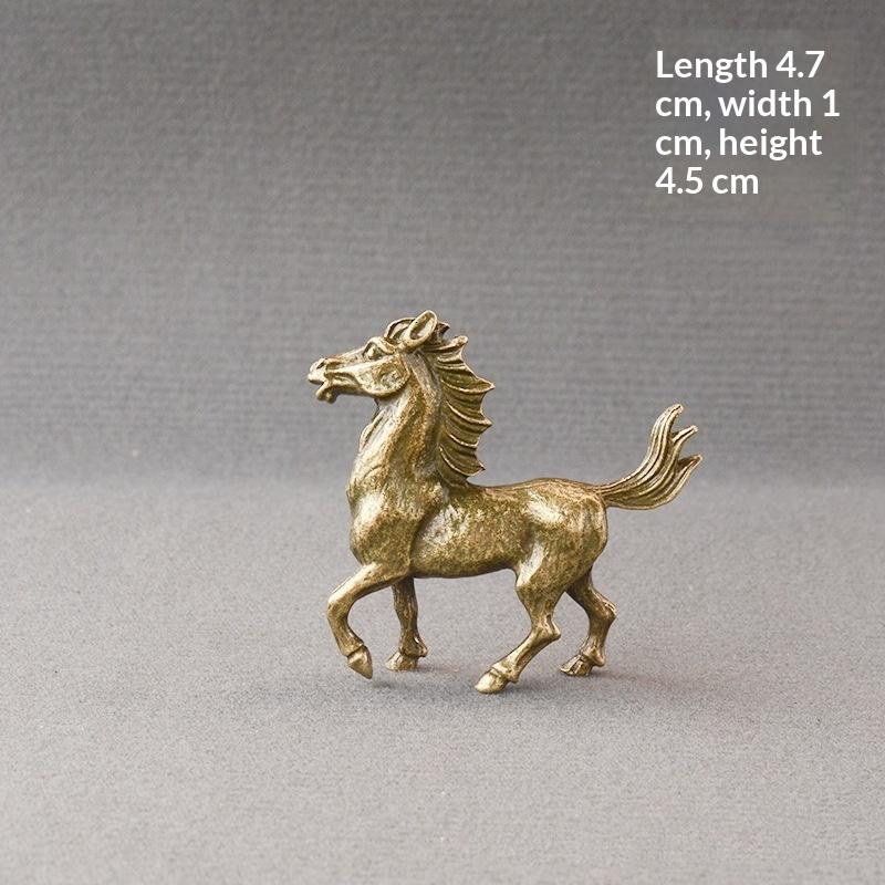 Figurines Animales en Laiton Massif Cheval Bélier Éléphant Rhinocéros Crapaud Tigre Design Rétro Pour Décoration de Maison et de Bureau Cadeau de Collection