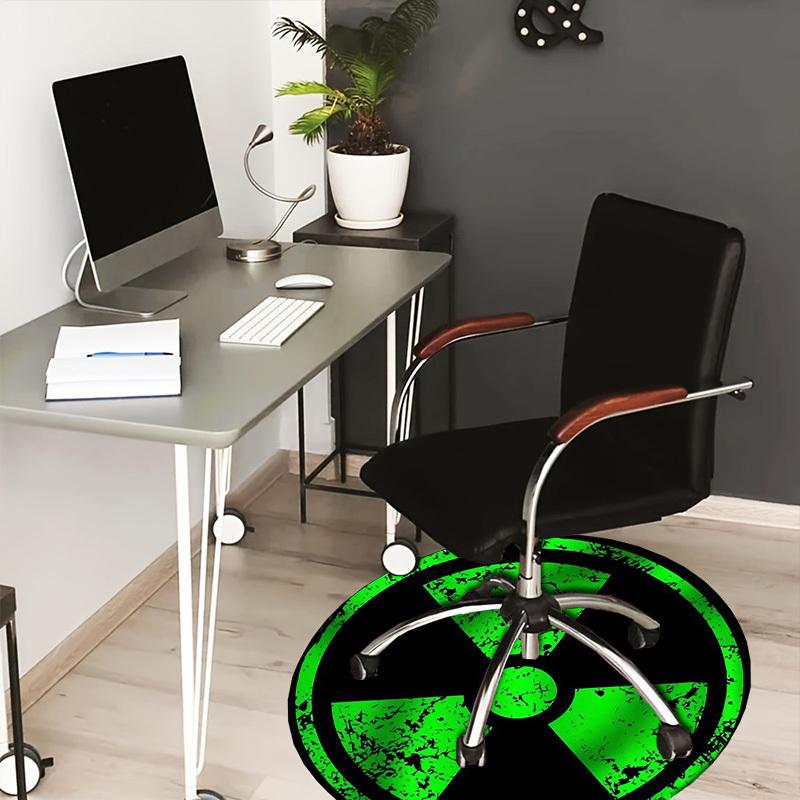 

1pc Radioactive Hazard Symbol Round carpet, Made of Polyester,Perfect for Decorating Office Chairs, Living Rooms 80cm