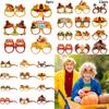 Thanksgiving Themed Paper Glasses Photo Props Set For Holiday Party Decor And Photos