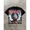 Vintage Angel Rose Blindfold Portrait Letter Print Men Cotton T-Shirt Hip Hop Oversized Streetwear Short Sleeve Tee